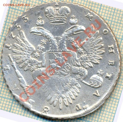 рубль 1733 г. оценка стоимости - 1733 скан а