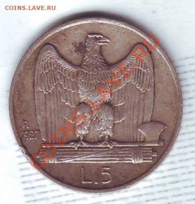Ag.Италия.5 Лир.1927. до 15 Сентября - 19270004.JPG