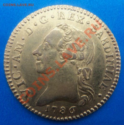 Золотая монета Сардинии 1786 года. - Изображение 6545