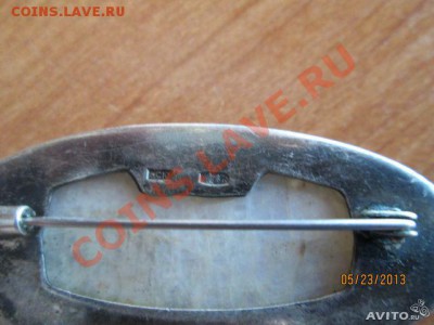 Брошь серебренная ссср 875 проба - 365339903