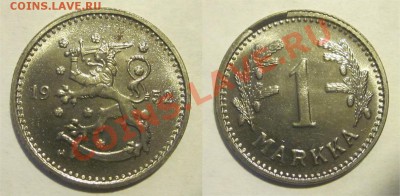 Финляндия 1 марка 1952 Iron UNC ____ до 17.09.2013 22-00 Мск - Финляндия - 1 марка 1952