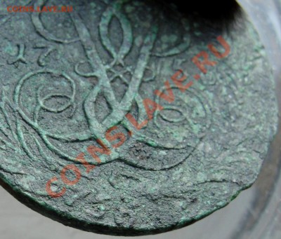2 коп 1758 год, перечекан с "облачника" 1 коп 1756 г. - DSC05469.JPG