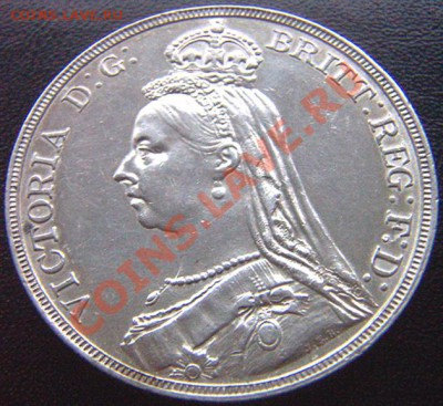 Серебряная британская крона 1890; до 15.09_22.04мск - 6402