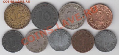 Монеты Германии, 9 шт. 1905 - 1943 до 19.09 в 22.00 - 2