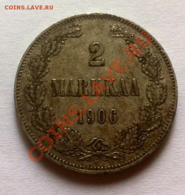 2 марки 1906 L. XF. До 21.09.2013 г.,в 22-00 по Москве - 2 markkaa 1906