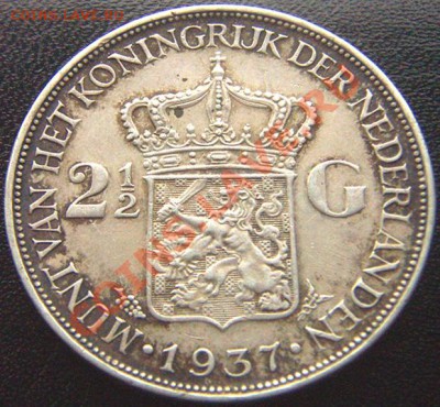 Нидерланды_2,5 гульдена 1937. Серебро; до 16.09_22.28мск - 6390