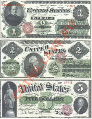 США 1,2,5,10,20 долларов 1862г копии пресс до 18.09 21.00мск - США 1,2,5,10,20 долларов 1862г копии-1