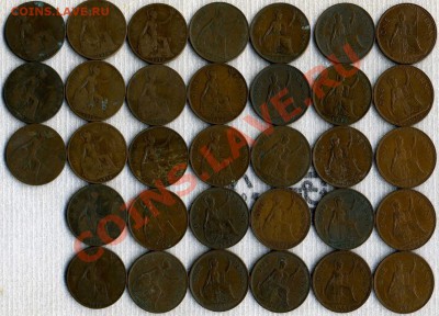 1 пенни penny Великобритания разные года, набор погодовка. - 1p1n1