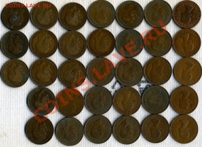 1 пенни penny Великобритания разные года, набор погодовка. - 1p1n2