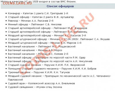 Фото-открытка Адмирал Синявин RAR - Список