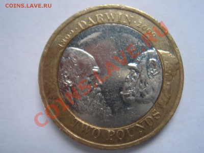 Великобритания: 2 фунта 2009 Чарльз Дарвин до 20.09 22-00 - 2 фунта 2009 Дарвин-1.JPG