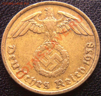 Германия (3-й Рейх)_10 рейхспфеннигов 1938G; до 18.09_22.24м - 6372