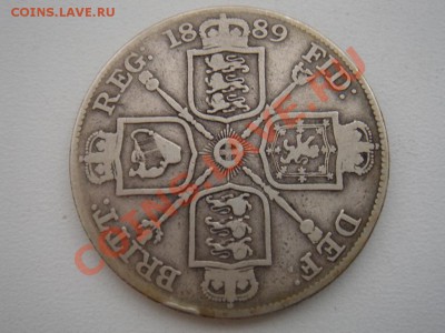 Великобритания: Ag-925 двойной флорин 1889 Араб. до 24.09 22 - Двойной флорин 1889-А-1