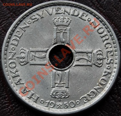 НОРВЕГИЯ - 1 крона 1950 - до 25 сентября - 035