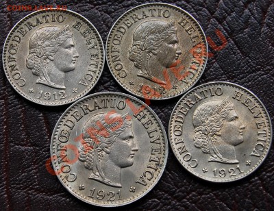 ШВЕЙЦАРИЯ 5 10 раппен 1921 - Оценка состояния - 122