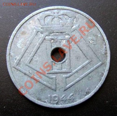 1 - Бельгия 25 сантимов (1944) голл.яз. (цинк) А