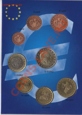 Неоф. набор монет Монако, евро, 2001 - монако002