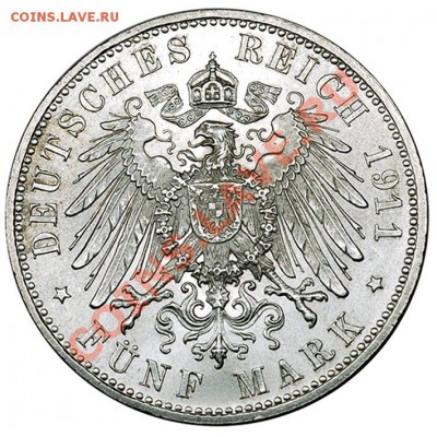 Германия. Бавария_памятные 5 марок 1911; до 25.09_22.04мск - 6332