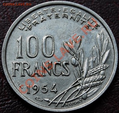ФРАНЦИЯ - 100 франков 1954 - до 5 октября - 547