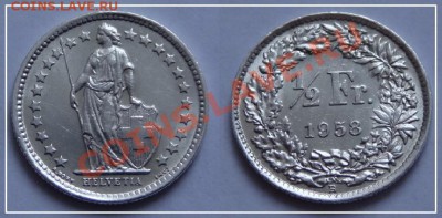 Серебро Швейцария 1.2 франка 1958 анц до 03.10.13 в 22.00 - 1.2 франка Швейцария 1958.JPG