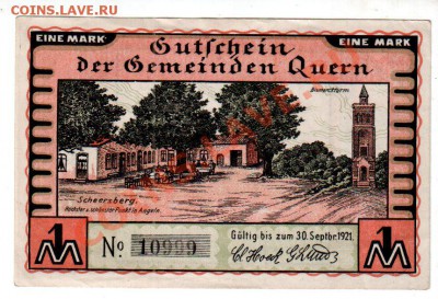 Германия, QUERN, комплект 3×25₰+2×50₰+1 M, до 4.10 @ 22:00 - banknote_0921