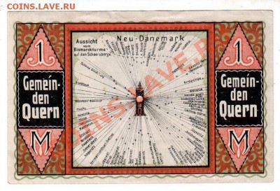 Германия, QUERN, комплект 3×25₰+2×50₰+1 M, до 4.10 @ 22:00 - banknote_0920