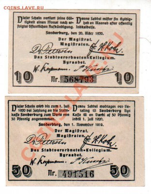Германия, SONDERBURG, 10₰+50₰, до 4.10 @ 22:00 - banknote_0927