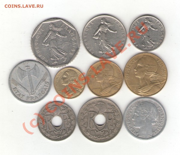 Франция 10 монет 1921-1984 до 19.01.10 - france