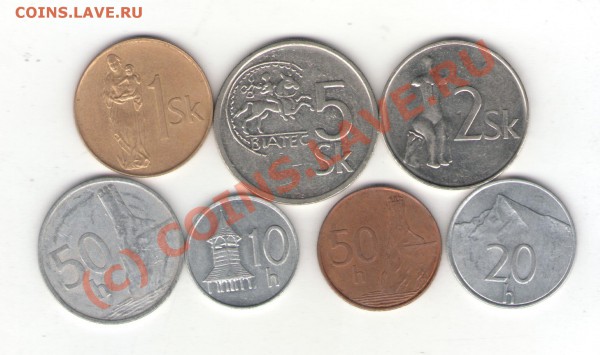 Словакия 7 монет 1993-2004 до 19.01.10 - slovakia