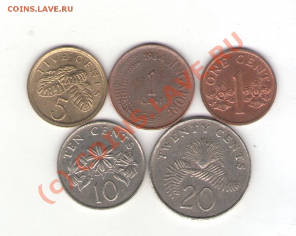 Сингапур 5 монет 1984-1993 до 19.01.10 - singapore