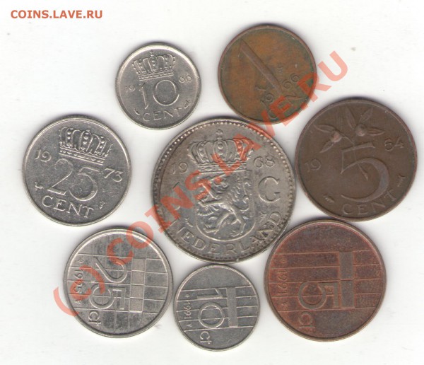 Нидерланды 7 монет 1954-1995 до 19.01.10 - netherlands 001