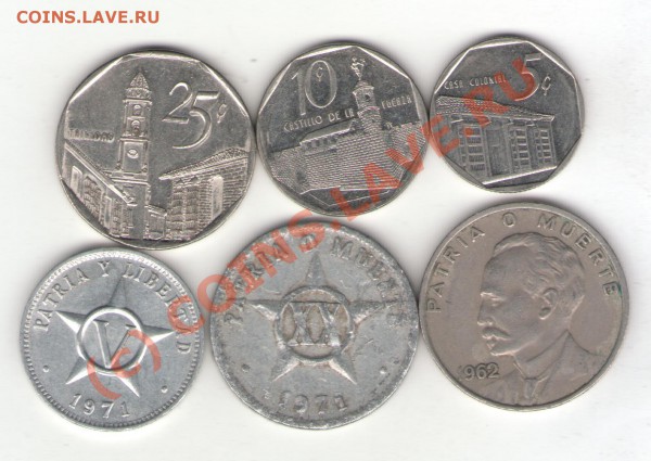 Куба 6 монет 1962-1998 до 19.01.10 - cuba