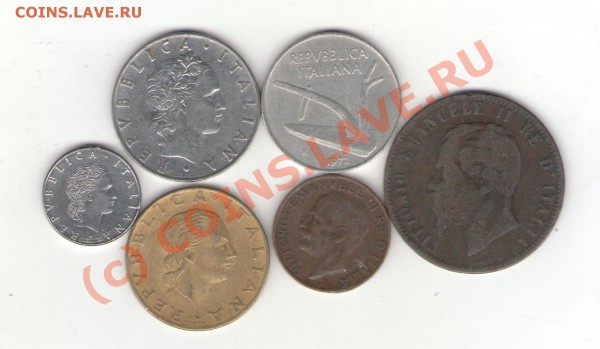 Италия 6 монет 1867-1993 до 19.01.10 - italy 001