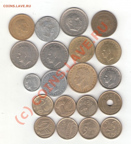 Испания 20 монет 1953-1999 до 19.01.10 - spain