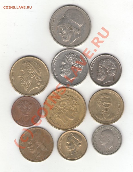 Греция 10 монет 1954-1992 до 19.01.10 - greece