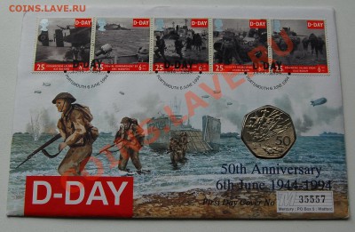 ВЕЛИКОБРИТАНИЯ - 50 пенсов 1994 - Нормандия - до 7 октября - 612