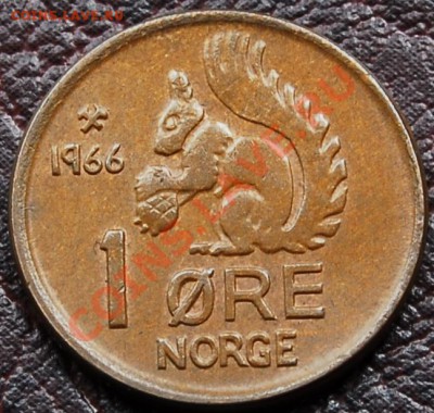 НОРВЕГИЯ - 1 эре 1966 - Белка - до 8 октября - 694