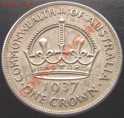 Серебряная австралийская крона 1937; до 03.10_22.12мск - 6550