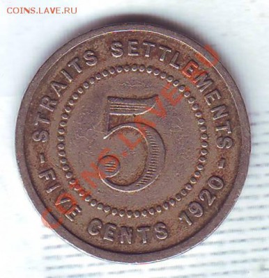 Straits Settlements.5 Центов.1920. до 9 Октября - 19200025.JPG