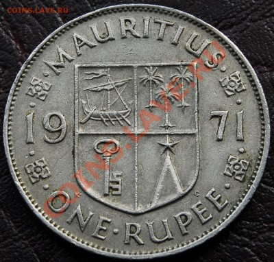 БРИТАНСКИЙ МАВРИКИЙ - 1 рупия 1971 - до 9 октября - 642