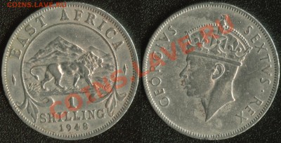 Британская Восточная Африка 1 шиллинг 1948 до 22:00мск 10.10 - Британская Восточная Африка 1 шиллинг 1948
