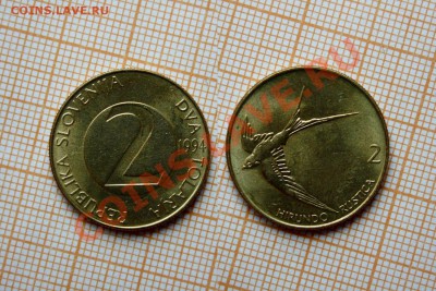 - 2 толара 1994г. Ласточка деревенская. До 10.10 в 22:00 - ласточка