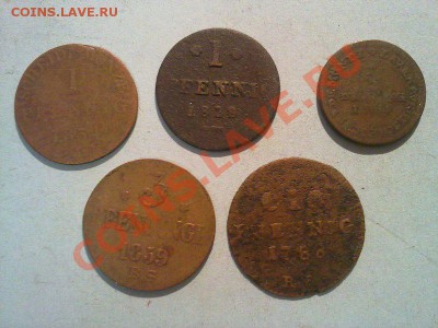5 германских монет 18-19 веков!! аук на вечер до 22:00!! - 081020134874