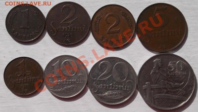 1,2,5,10,20, и 50 сантимов Латвия ,довоенные, оценка - DSCF5516