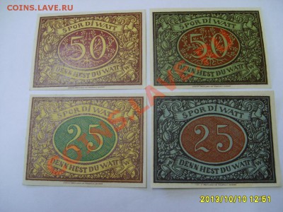 SCHNEVERDINGEN, 2 * 25 +2 * 50 ПФЕННИГОВ 1921г(VF+)!д12.10 - S6000991.JPG