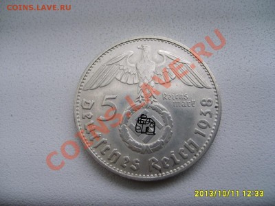 ГЕРМАНИЯ,5 РЕЙХСМАРОК 1938 D(Гинденбург,свастика,Ag)!до12.10 - S6001021.JPG