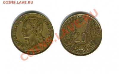 Фр. Мадагаскар 20 франков 1953 год до 17.10 21.00 мск - мадагаскар 20 франков 1953