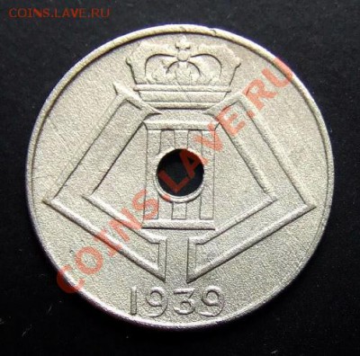 БЕЛЬГИЯ 5 сантимов (1939) ник.-лат. до 15.10 (22.00) - Бельгия 5 сантимов (1939) голл.яз. А