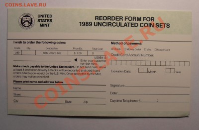 Годовой набор США 1989 , до 18.10.2013 в 22-00 Мск - 1989-3