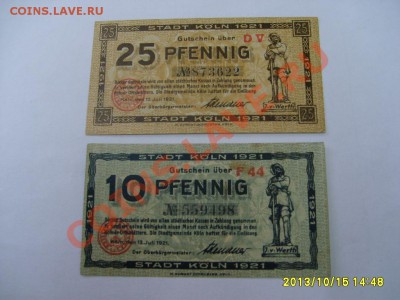 Stadt KOLN,10+20 ПФЕННИГОВ 1921г!!до 16.10.2013 - S6001182.JPG
